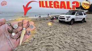 We Stumbled on a CRIME SCENE While Metal Detecting This FAMOUS Beach!!