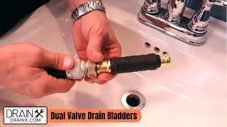 Dual Valve Hydro Pressure Drain Cleaning Bladder -Unclogs Stubborn Clogs in Sinks and all drains