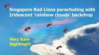 Iridescence Clouds (Rainbow Clouds) with Red Lions spotted in Singapore