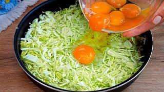 Cabbage with eggs tastes better than meat! This recipe will drive you crazy! Family recipe!