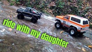 Ford Bronco vs Chevy  blazer.    ride with my daughter . scale crawler RC  . TRX4