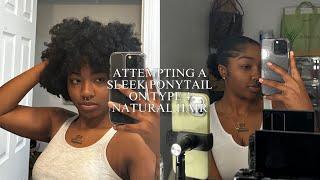 ATTEMPTING A SLEEK PONYTAIL ON SHORT TYPE 4 NATURAL HAIR