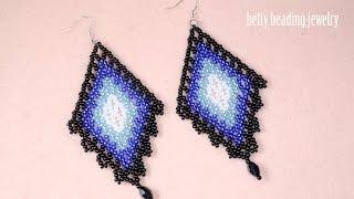 Rhombus earring with seedbeads elegant and easy for beginnersbeginners