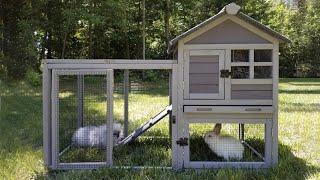 Aivituvin Outdoor Big Bunny Hutch with No Leak Tray XZ7002