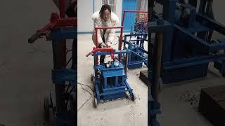 Mobile Manual Hollow Cement Brick Making Machine Movable Concrete Block Machine for sale #cement