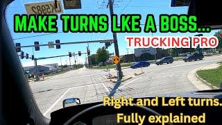 Making turns with a truck and trailer.