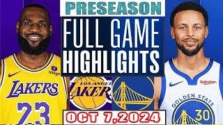 Los Angeles Lakers Vs Golden State Warriors Full Game Highlights Oct 7,2024 NBA Preseason