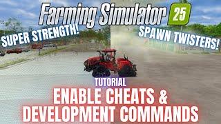 ENABLE CHEATS & DEVELOPMENT CONTROLS - TUTORIAL - Farming Simulator 25