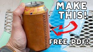 Make A Leather Can Sleeve | FREE PDF PATTERN!