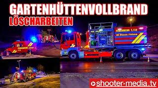   GARTENHAUS im VOLLBRAND   |   Löscharbeiten mit Wasser vom WLF-AB Tank  