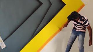 3D Wall painting design ideas// 3d effect wall design // used for  masking tape