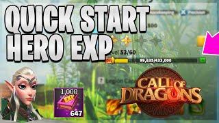 Quick Start Guide Level Up Heroes Fast [ 7 Tips for EXP ] | Call of Dragons