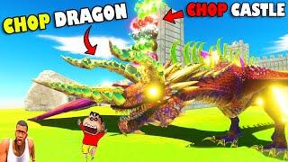 UPGRADING CHOP DRAGON and CHOP CASTLE SHINCHAN in ANIMAL REVOLT BATTLE SIMULATOR Dinosaur Game