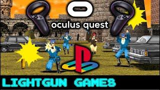 Oculus Quest PS1 Lightgun Games! Play Time Crisis with Quest controllers. Playstation shooting games