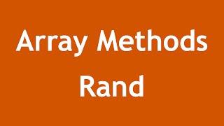 [ Learn PHP 5 In Arabic ] #44 - Array Methods - Array Rand