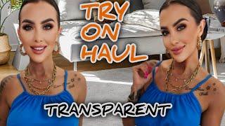 transparent fishnet dress Try-On Haul - see through semi-transparent 4k