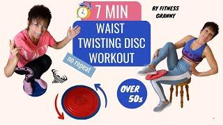 7 MIN WAIST TWISTING DISC WORKOUT with a CHAIR – 8 versatile exercises using a figure twister plate