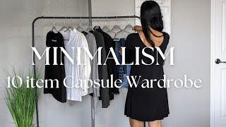 How to BUILD your minimalist capsule wardrobe / 10 items + try on | MINIMALISM 