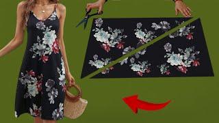 ️Very Stylish Summer Dresses Only 1 Meter fabric  Sew Only 10 Minute ️Cut and Sew Summer Dresses