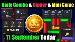 11 September Daily Combo & Cipher Code & Mini Game Hamster Kombat,Daily Combo&Mini Game 11 September