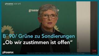 B'90/Grüne: Pressekonferenz zu den Sondierungen von Union und SPD am 05.03.2025