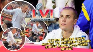 Justin Bieber Raps Along To Eminem During Super Bowl Halftime Show