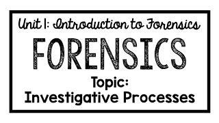 Forensics Lesson: Investigative Processes (updated)