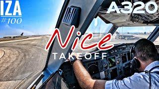 A319 NCE  Nice | TAKEOFF 04R | 4K Cockpit View | ATC & Crew Communications [RE UPLOAD]