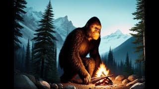 Mad Mountain Bigfoot Stirs Campfire Grey Sasquatch Runs Past Hikers