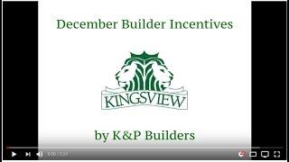 December Builder Incentives - K&P Builders at Kingsview, Charles County New Homes