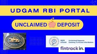 RBI'S UDGAM Portal : How to find or serch unclaimed deposit, how to use udgam portal #mustwatch