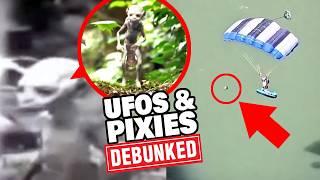 WHOA! UFO Scanning Paraglider & Humanoid Creatures Filmed in the Woods DEBUNKED & EXPLAINED