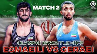 Paris 2024 Wrestle-Off Match 2: Mohammadreza GERAEI (IRI) vs Saeid ESMAEILI LEIVESI (IRI)