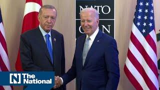 Turkish President Tayyip Recep Erdogan and US President Joe Biden hold talks