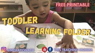 Toddler Learning Folder | Free Printable