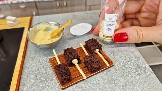  Extra mini brownie pop  mini cooking / mini food / tiny kitchen / ASMR