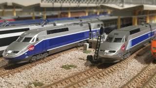 Kato N scale TGVs and Eurostars