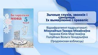 Тэма 31. Зычныя глухія, звонкія і санорныя. Іх вымаўленне і правапіс