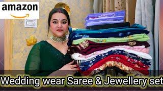 Amazon upto 80% off Wedding wear Saree & Jewellery set haul @poojachoyalshorts