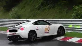 Toyota GT 86 Crash on wet Nordschleife Nürburgring Unfall Touristenafhrten 10.08.2014