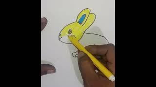 how to draw a colour rabbit #shorts #colour #rabbit