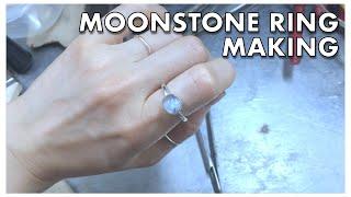 Moonstone Ring making : made by hand