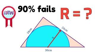 How to Find the Radius of a semicircle Inside a Triangle.