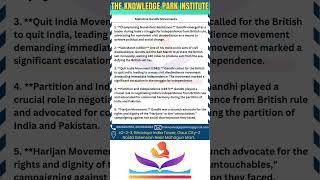 Mahatma Gandhi Movements | History | Salt March | Quit India Movements| The Knowledge park Institute