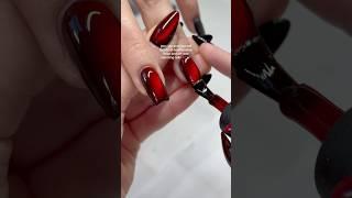 these red cat-eye nails are HOT and look good on anyone ️‍
