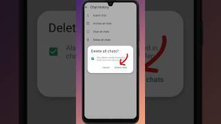 WhatsApp chat delete kaise kare / How to delete whatsapp chat history permanently #shorts