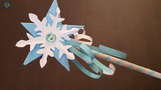 How to make a ANGEL WAND | DIY Elsa or Snow Queen Wand | DIY Snowflake Wand | Craft Stack