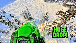 HUGE Snowmobile Cliff Drops!   VLOG