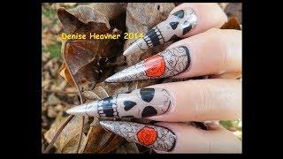 Halloween - Gothic Style / Rock & ROLL Nails / Roses & Skulls - Markers / Paint