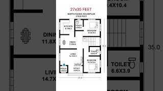 27x35feet #shorts #homeplan #housedesign #home. P L-334